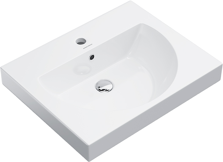 Тумба с раковиной KERAMA MARAZZI Modula 60 подвесная, белая глянцевая, раковина Buongiorno 60