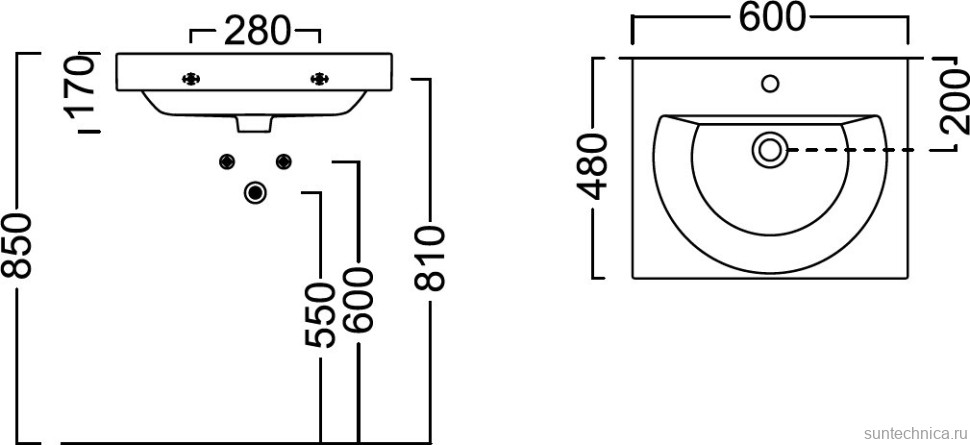 Тумба с раковиной KERAMA MARAZZI Modula 60 подвесная, белая глянцевая, раковина Buongiorno 60