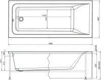 Акриловая ванна Aquanet Ellis 332925 180x80 см, пристенная, белая, с каркасом