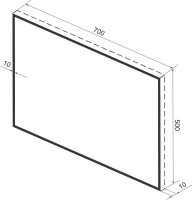 Зеркало Wellsee 7 Rays’ Spectrum 70х50 черное матовое