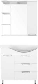 Мебель для ванной Style Line Жасмин 82 L белая, с бельевой корзиной