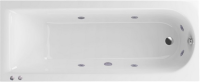 Акриловая ванна Excellent Aurum Hydro WAEX.AUR18.HYDRO.CR 180x80 см, пристенная, с гидромассажем, белая, с каркасом, со сливом-переливом