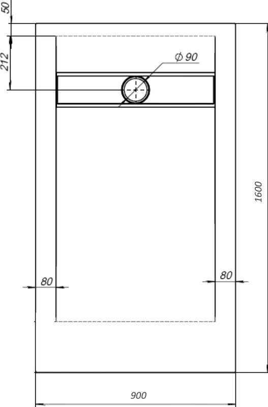 Поддон для душа Aquanet Delight NEW 012G 160x90 серый камень, с сифоном