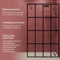 Душевая перегородка DIWO Коломна 120 см, профиль черный матовый