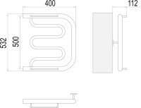 Полотенцесушитель водяной Terminus Фокстрот БШ 500x400