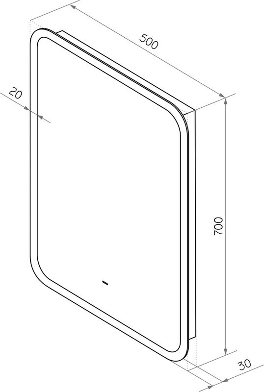 Зеркало Art&Max Messina AM-Mes-500-700-DS-F 50х70 белое, с LED-подсветкой, 6000К