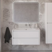 Мебель для ванной комнаты Cezares Relax 100 подвесная, 2 ящика, bianco lucido