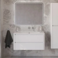 Мебель для ванной комнаты Cezares Relax 100 подвесная, 2 ящика, bianco lucido