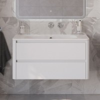 Мебель для ванной комнаты Cezares Relax 100 подвесная, 2 ящика, bianco lucido