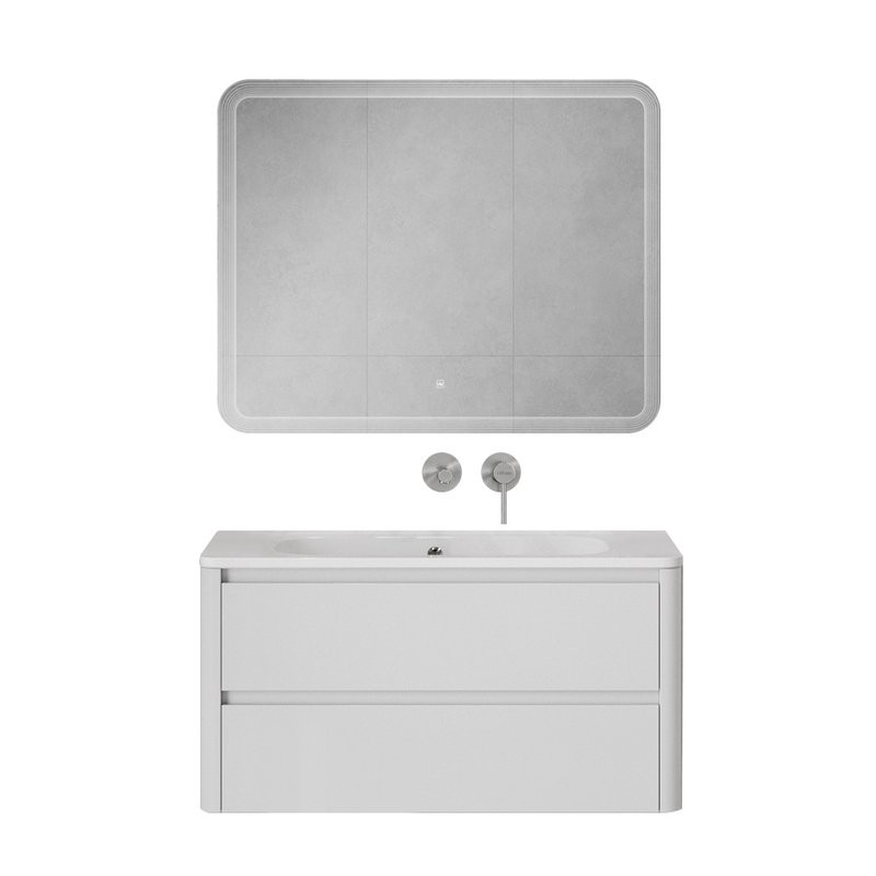 Мебель для ванной комнаты Cezares Relax 100 подвесная, 2 ящика, bianco lucido