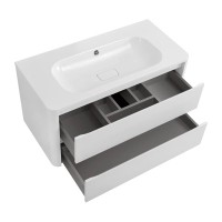 Мебель для ванной комнаты Cezares Relax 100 подвесная, 2 ящика, bianco lucido