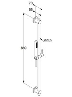Душевой гарнитур Kludi Nova Fonte Puristic 20840N1-15 брашированная бронза PVD