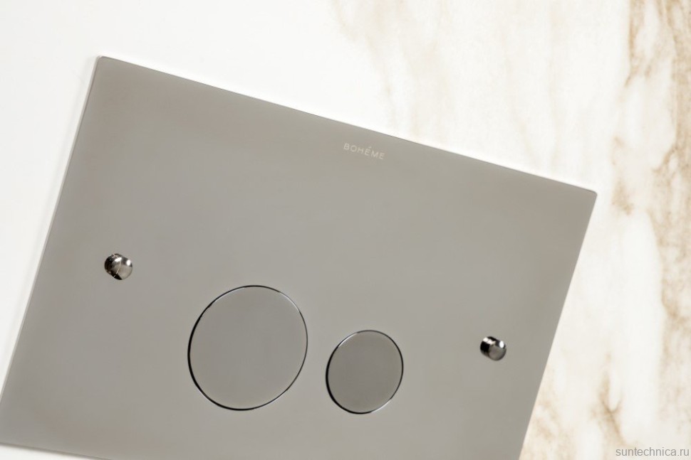 Кнопка смыва для унитаза Boheme 648-SGM латунь, цвет shine gun metal