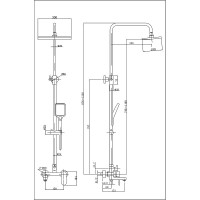 Душевая стойка AZARIO Arizona  Square AZ-20S хром