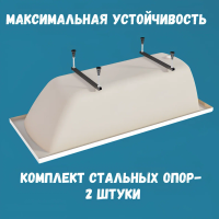 Комплект Акриловая ванна 1MarKa Modern Стандарт 1 170x70 см, пристенная, белая, со сливом-переливом
