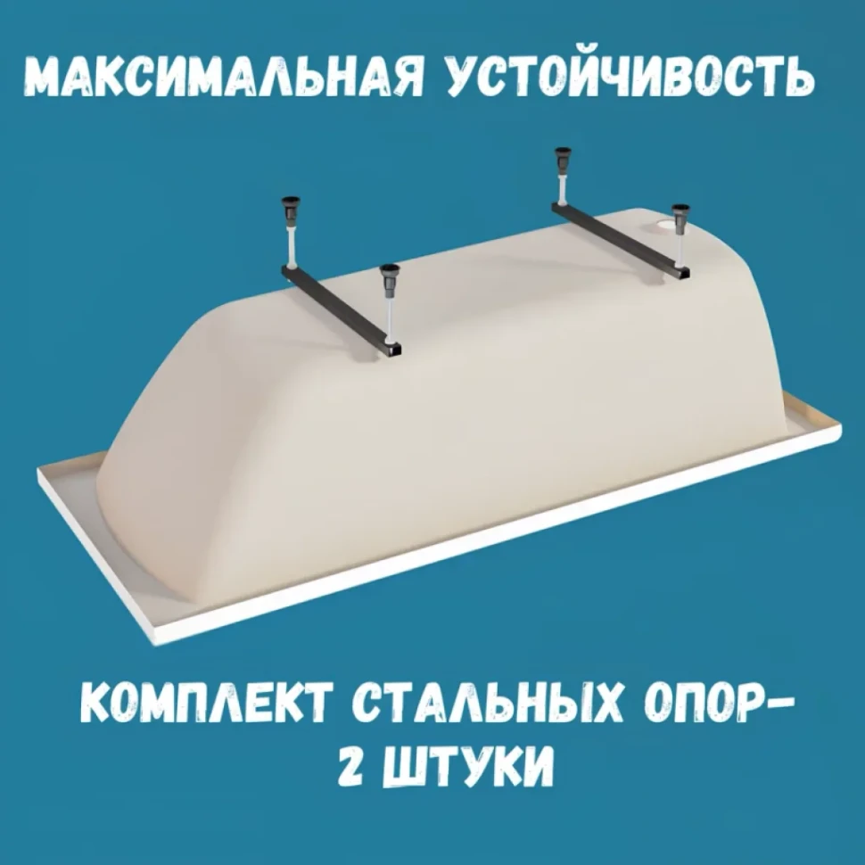 Комплект Акриловая ванна 1MarKa Modern Стандарт 1 170x70 см, пристенная, белая, со сливом-переливом