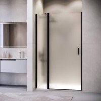 Душевая дверь в нишу RGW Leipzig LE-004-B 1100х1950 профиль черный, стекло матовое