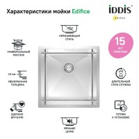 Мойка кухонная IDDIS Edifice EDI44S0i77