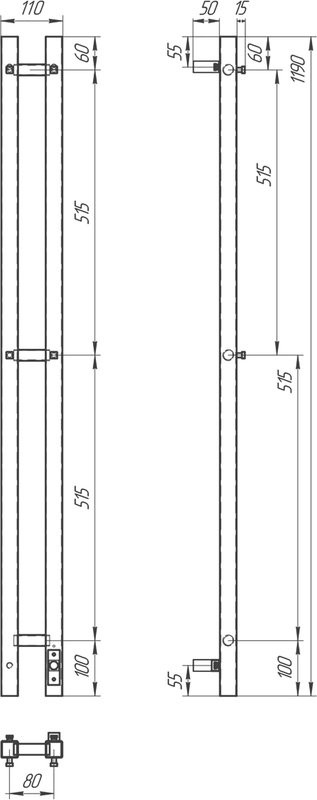 Полотенцесушитель электрический Point Гермес PN13812 10х120, хром