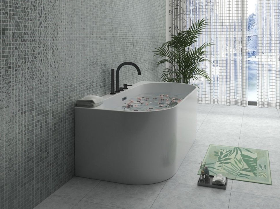 Ванна акриловая Azario Bradford 1700*800*580 пристенная, с сифоном и металлической рамой BRA17080