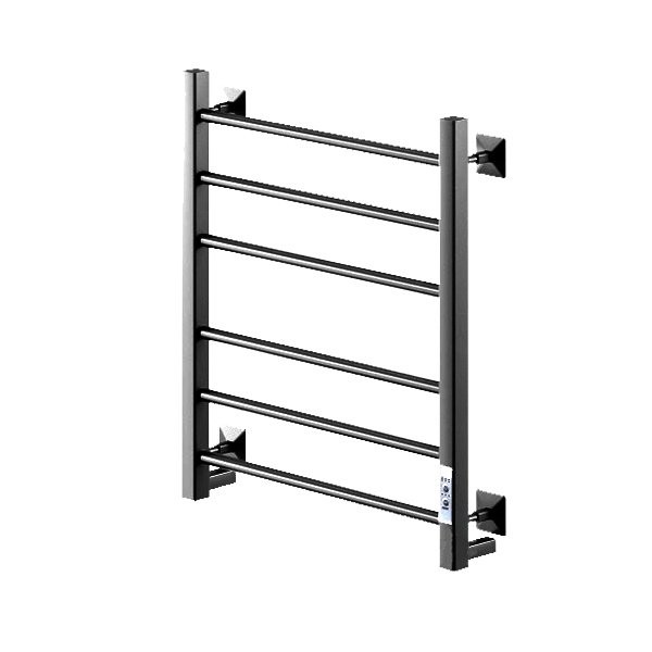 Полотенцесушитель электрический Comfysan Unico-K EC-6 60x55 см, подключение справа, слева, титановый графит, лесенка, из стали