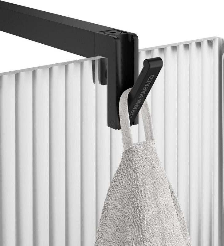 Душевая перегородка KERAMA MARAZZI Cristallo CT.100.WI.BLK.M 100 см, профиль матовый черный, стекло рифленое
