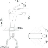 Смеситель для биде D&K Berlin Technische DA1432215 черный
