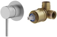 Встраиваемый смеситель для душа и ванны Plumberia Selection Ixo KITXO1135CS С ВНУТРЕННЕЙ ЧАСТЬЮ, брашированный хром