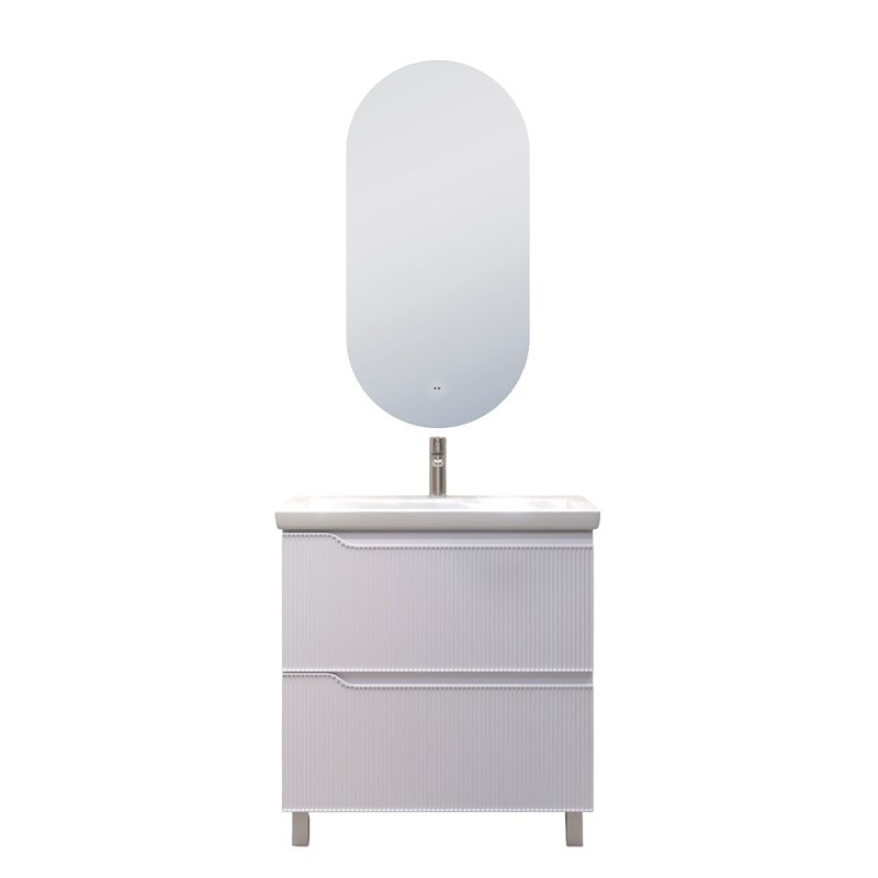 Мебель для ванной комнаты Vigo Neo 80 напольная, 2 ящика, матовая белая