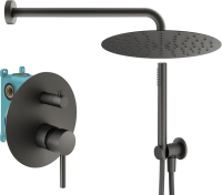 Душевой комплект Plumberia Selection Ixo KITXO18GR С ВНУТРЕННЕЙ ЧАСТЬЮ, графит матовый