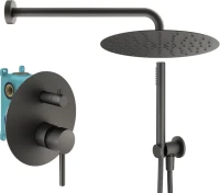 Душевой комплект Plumberia Selection Ixo KITXO18GR С ВНУТРЕННЕЙ ЧАСТЬЮ, графит матовый