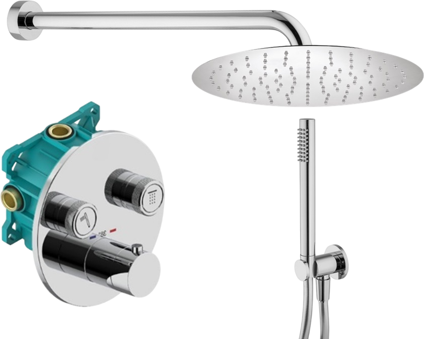 Душевой комплект Plumberia Selection PSBOX KITPSB02CRKING С ВНУТРЕННЕЙ ЧАСТЬЮ, хром