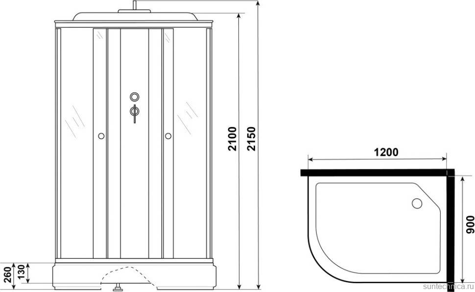Душевая кабина Niagara Promo P120/90/26R/MT 120х90 см, R