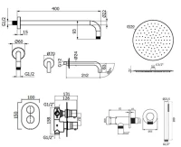 Душевой комплект Plumberia Selection Ixo KITXOT19CR260 С ВНУТРЕННЕЙ ЧАСТЬЮ, хром