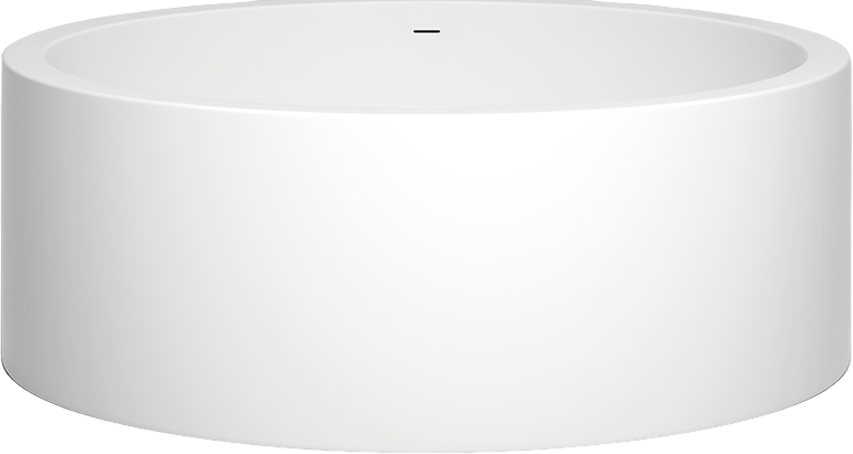 Ванна из искусственного камня Salini Isola S-Sense 200x200 см, отдельностоящая, матовая белая, круглая, с донным клапаном