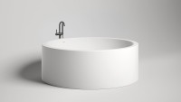 Ванна из искусственного камня Salini Isola S-Sense 200x200 см, отдельностоящая, матовая белая, круглая, с донным клапаном