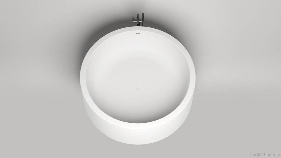 Ванна из искусственного камня Salini Isola S-Sense 200x200 см, отдельностоящая, матовая белая, круглая, с донным клапаном