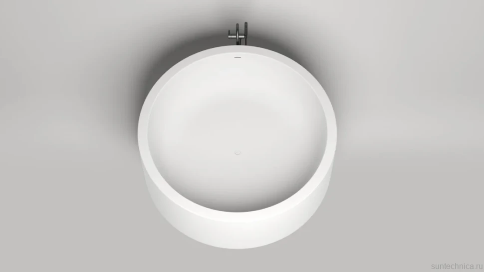 Ванна из искусственного камня Salini Isola S-Sense 200x200 см, отдельностоящая, матовая белая, круглая, с донным клапаном