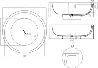 Ванна из искусственного камня Salini Isola S-Sense 200x200 см, отдельностоящая, матовая белая, круглая, с донным клапаном