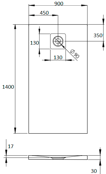 Поддон для душа Radaway Kyntos F 140x90 white, с сифоном