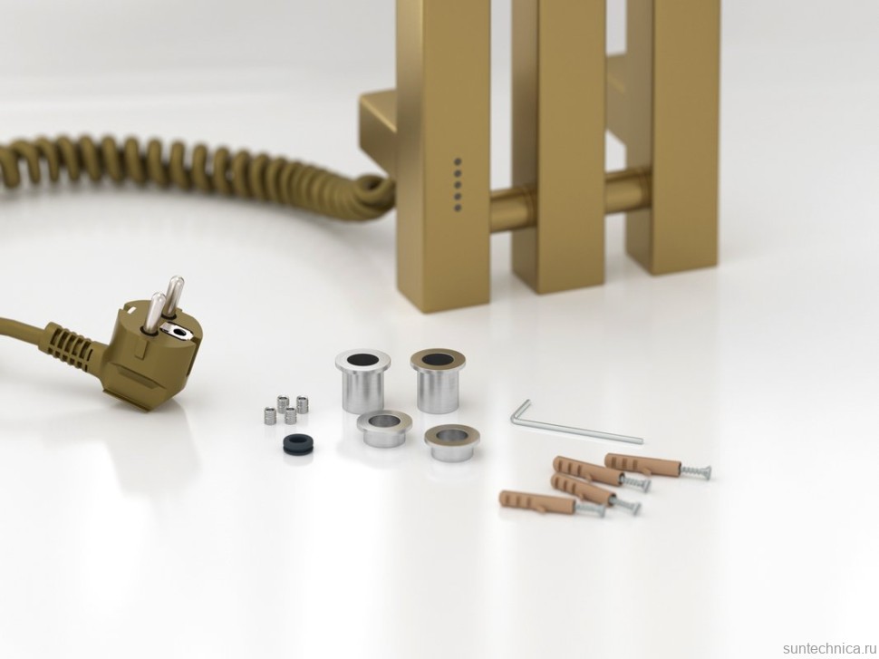 Полотенцесушитель электрический Сунержа Вердикт 4.0 32-0852-1210 120x15 см, подключение слева, скрытое подключение слева, золотой шелк, I-образный