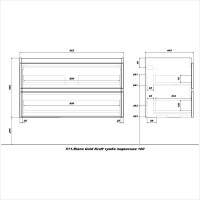 Мебель для ванной комнаты SanStar Riana 100 подвесная, дуб крафт золотой, раковина Миранда 100