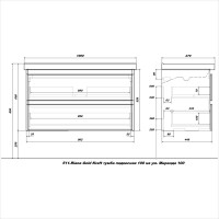 Мебель для ванной комнаты SanStar Riana 100 подвесная, дуб крафт золотой, раковина Миранда 100