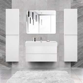Мебель для ванной Cezares Molveno 46 100 bianco ghiaccio, с раковиной Cezares CZR-MIL-100-LVB