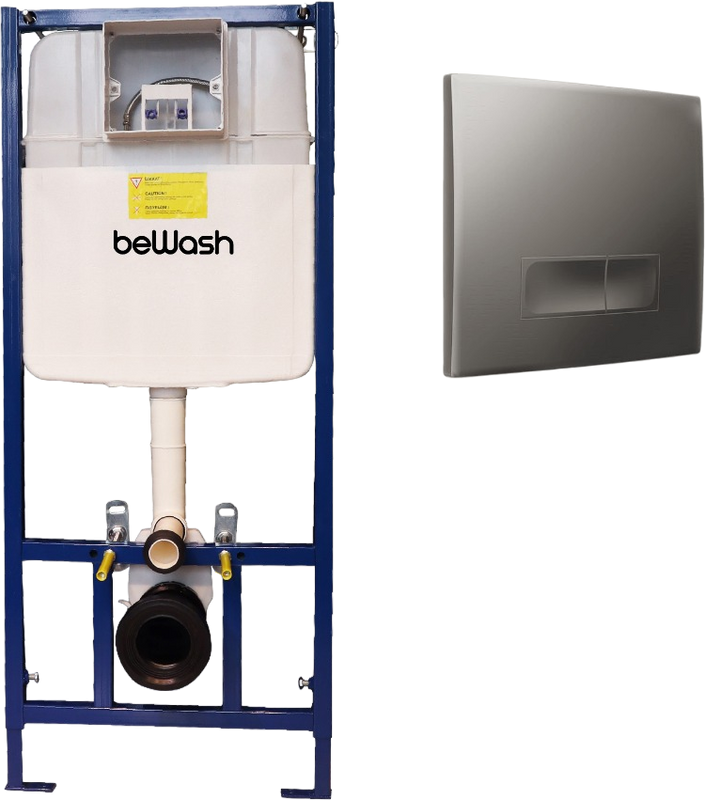 Система инсталляции для унитазов beWash Neox BW74, P04MC с кнопкой смыва, хром матовый