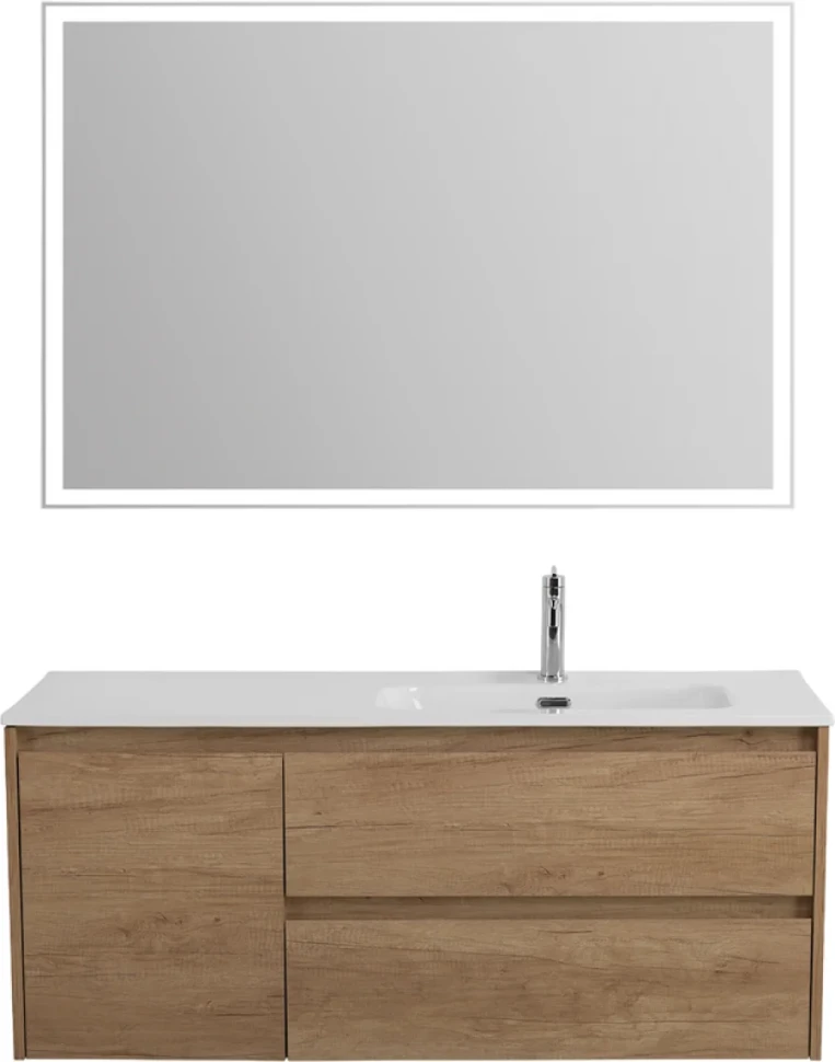 Мебель для ванной комнаты BelBagno Kraft 120 R, 2 ящика, дверца, rovere nebrasca nature