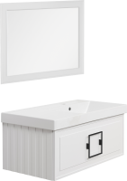 Мебель для ванной комнаты La Fenice Cubo 90 R белая, ручка черная