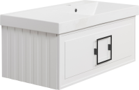 Мебель для ванной комнаты La Fenice Cubo 90 R белая, ручка черная