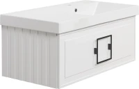 Мебель для ванной комнаты La Fenice Cubo 90 R белая, ручка черная
