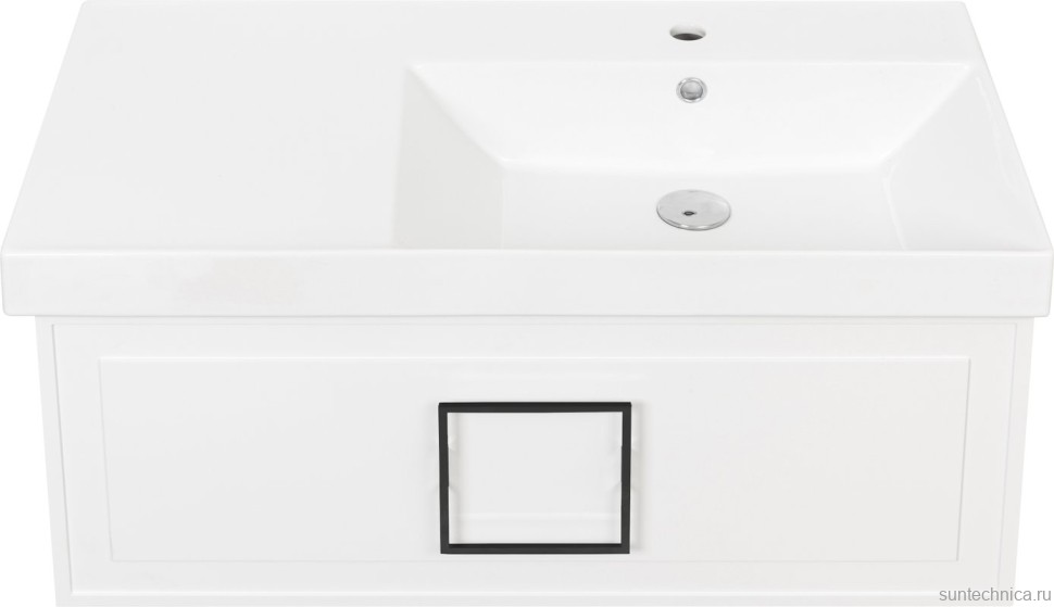 Мебель для ванной комнаты La Fenice Cubo 90 R белая, ручка черная
